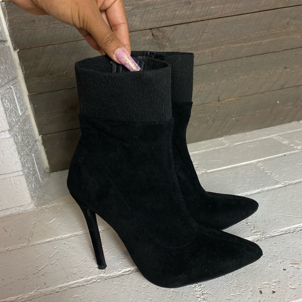 Black sock-like booties